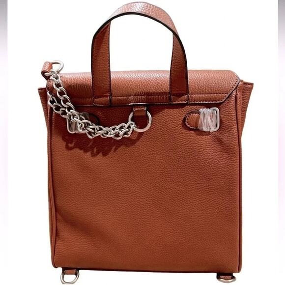 French Connection Women\'s Tilly Pebbled Backpack, Leather Brown NEW